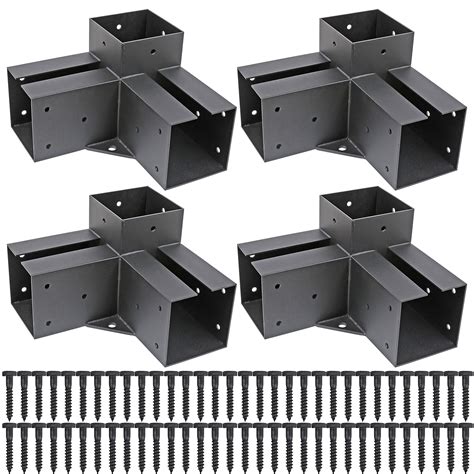 3-way bracket metal 3 4|3 way pergola post bracket.